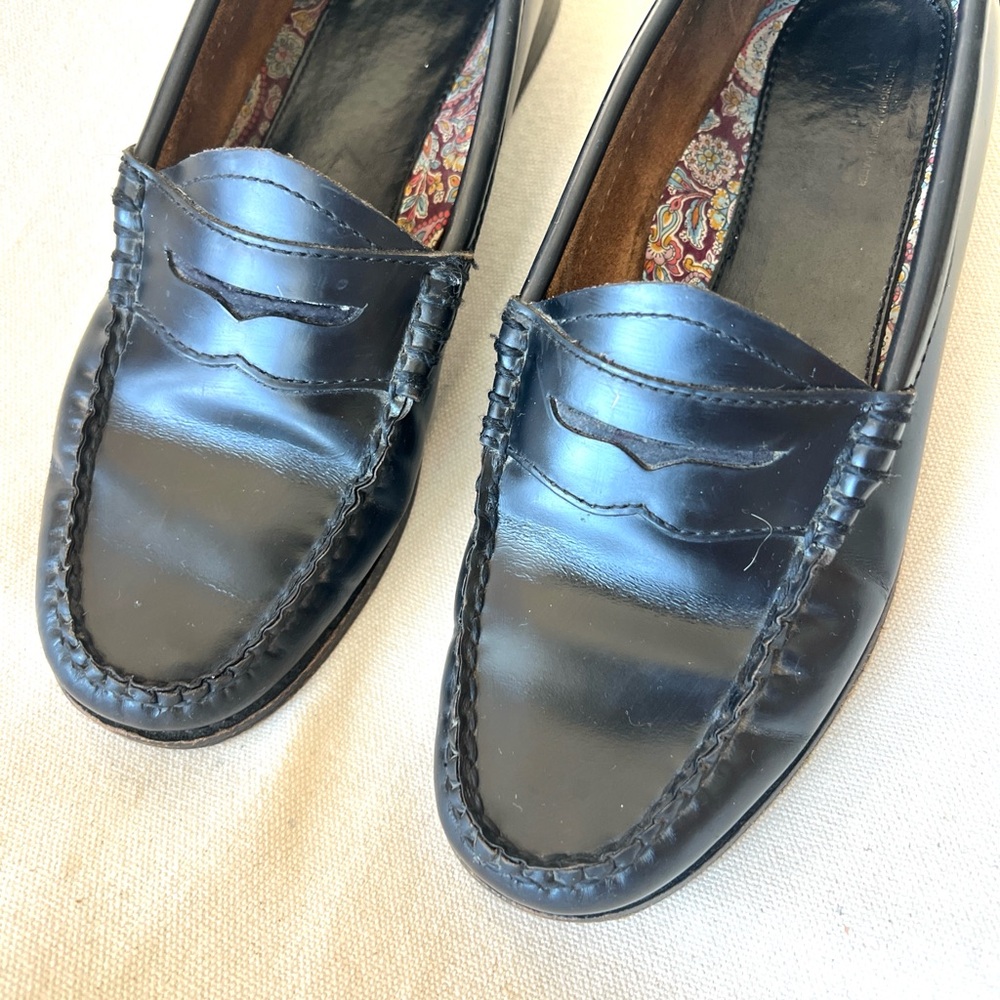 Classic Black Leather Penny Loafers